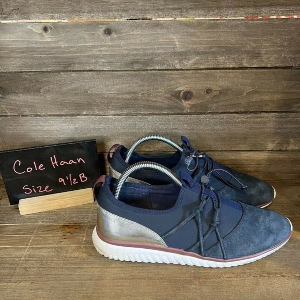 Womens Cole Haan Studiogrand‎ Freedom Navy Blue Casual Sneakers Size 9.5 B GUC